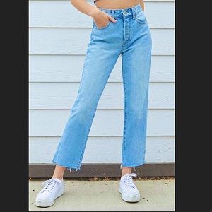 Pacsun John Galt High Waist Straight Leg Vintage Mom Jeans with Distressed Hem
